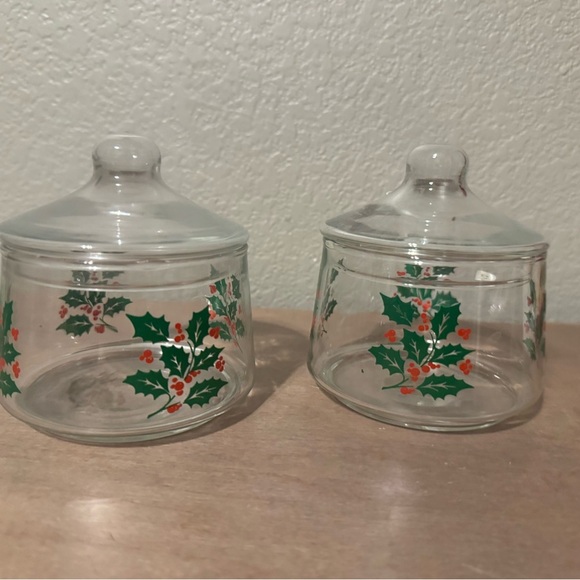 Other - 2 Vintage INDIANA GLASS Clear Glass Christmas Candy Dishes